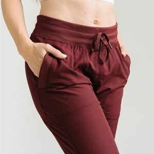Maroon Plaza Jogger Pants